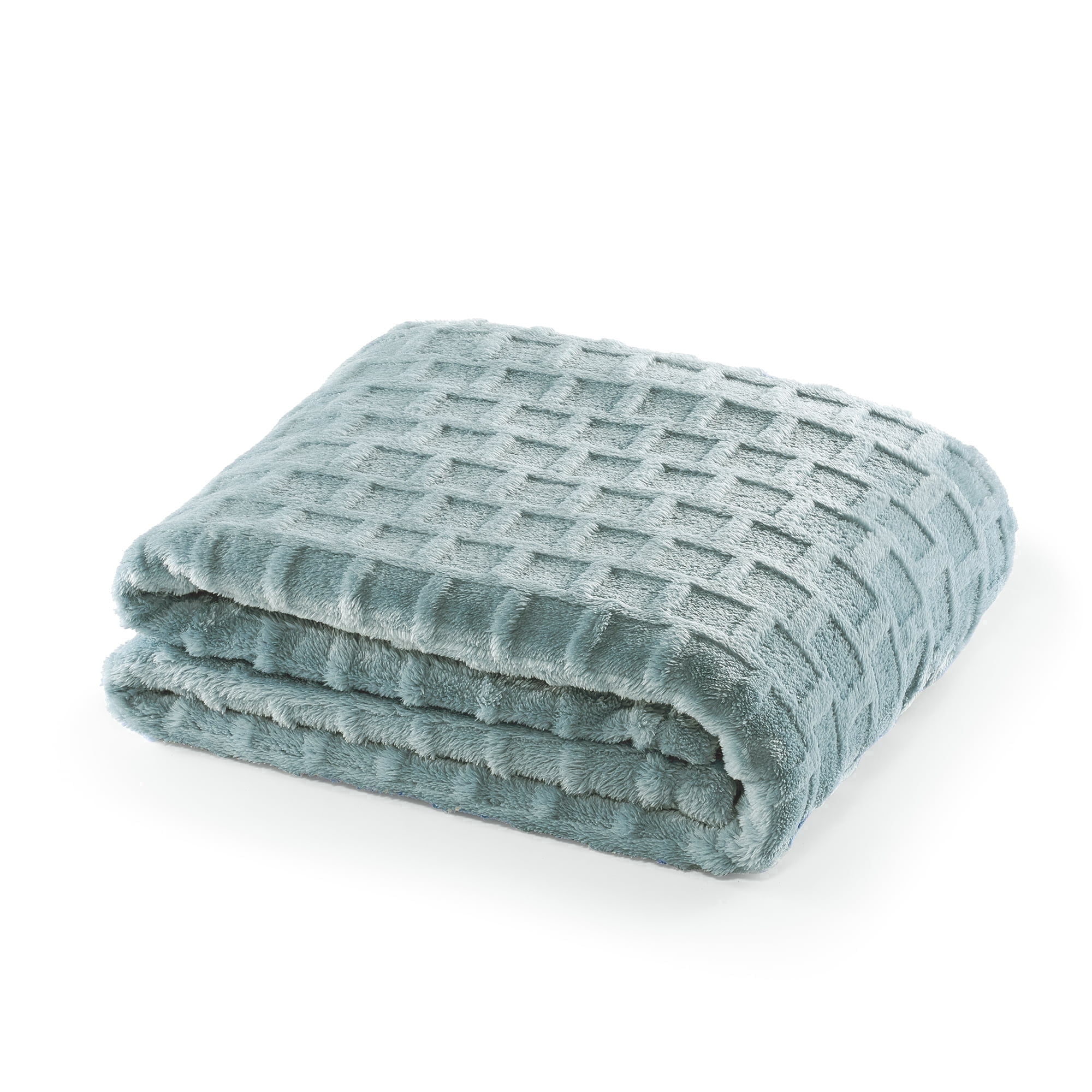CBCHome Velvet Plush Jacquard Tile Throw Blanket for Couch - Buttery Soft, Cozy Throw, Cute Gifts for Women (Aqua, 50" x 60")