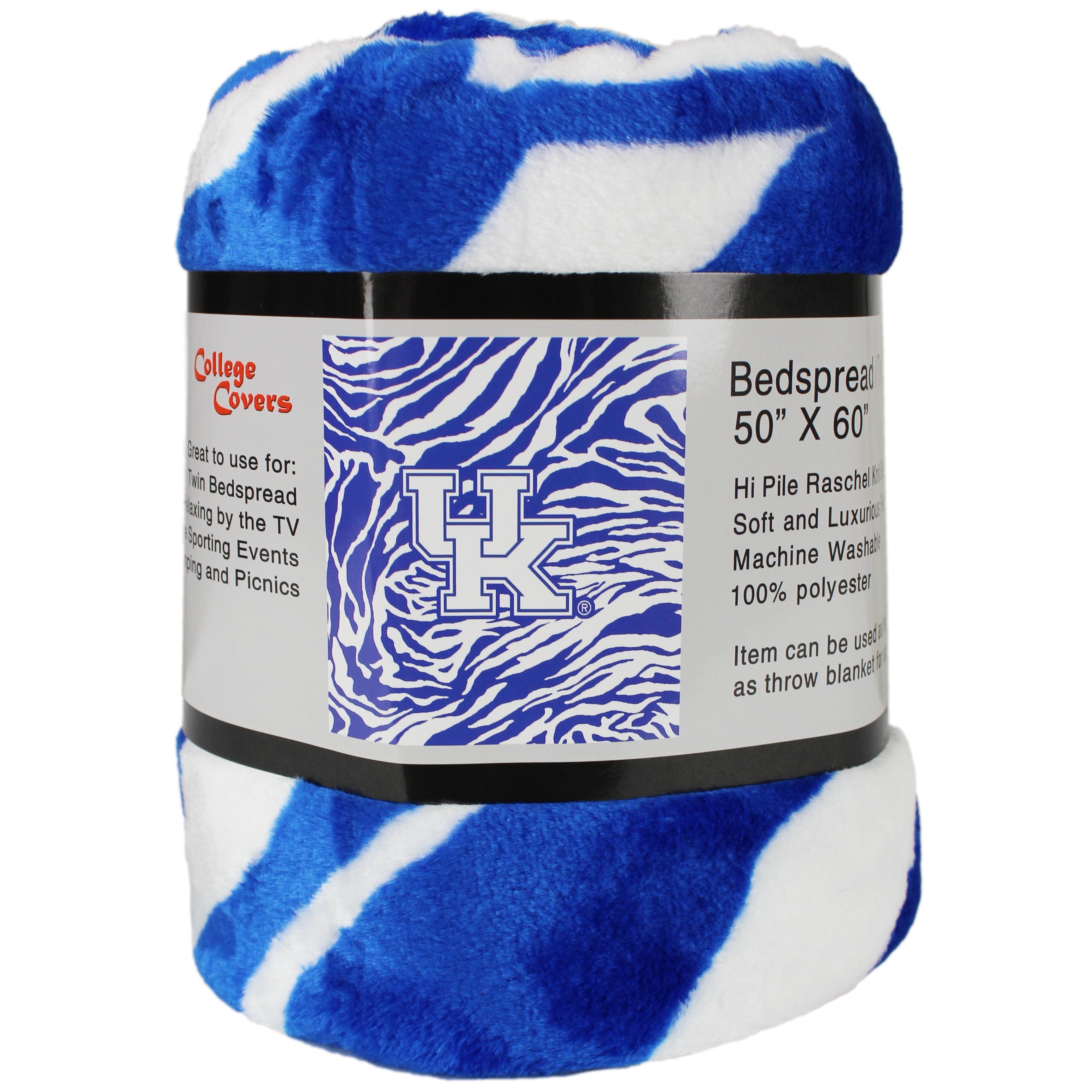 College Covers Everything Comfy Kentucky Wildcats Soft Raschel Throw Blanket, 60" x 50"