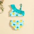 thumbnail image 4 of Niñas Pequeñas Traje de Baño de Verano Impreso de Cuerpo Dividido Conjunto de Dos Piezas para las Vacaciones de Natación en el Interior de la Playa, 4 of 6
