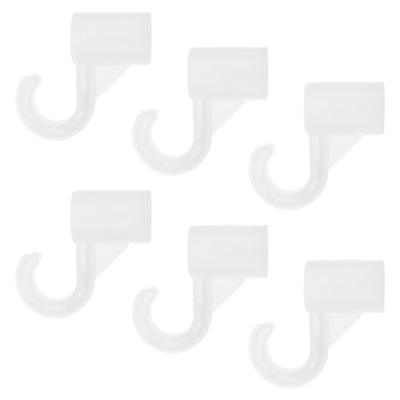 ROSENICE 6Pcs White Closet Rod Brackets with Plastic Heavy Duty Rod Holder for Wardrobe