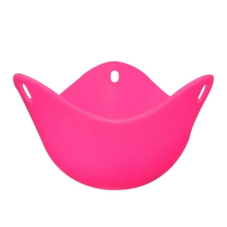 

ADVEN Egg Poacher Silicone Poaching Cup Washable Reusable Home Dining Bar Restaurant Kitchen Breakfast Pan Maker Mold Baking Rose Red