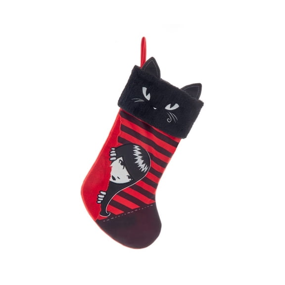 Kurt Adler Hanging Polyester Emily the Strange Plush Christmas Stocking, 19"