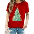 thumbnail image 5 of Lroveb Christmas Shirts for Women Print Round Neck Short Sleeve T Shirt Top Graphic T Shirts, 5 of 5