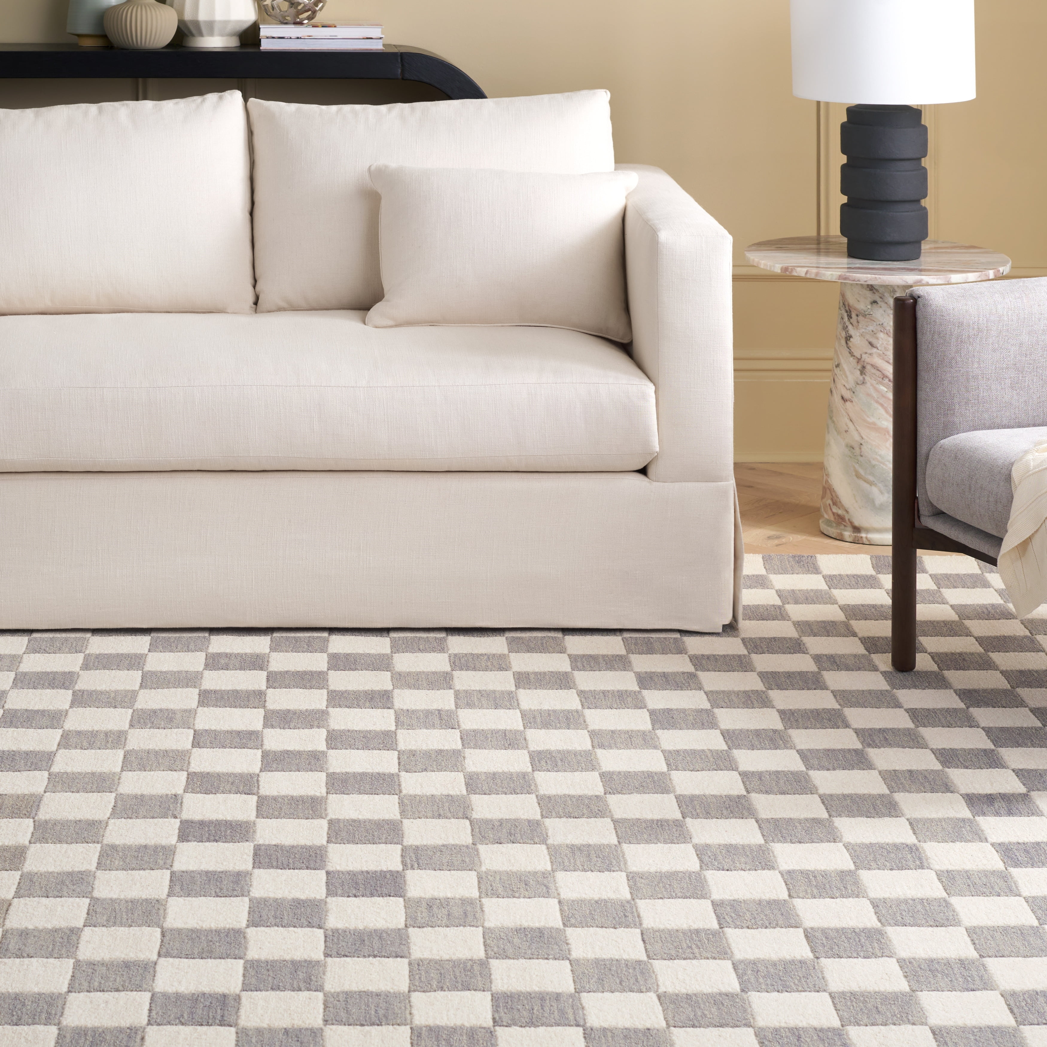 SAFAVIEH Martha Stewart Chelsea Checkered Area Rug, Beige/Ivory, 8' x 10'