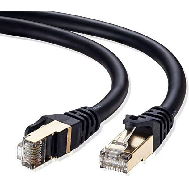 Câble Ethernet Cat 7 10 pieds, câble Internet long plat robuste, câble  réseau cat7 lan blindé cordons de raccordement Gigabit haute vitesse avec  connecteur Rj45 Fo
