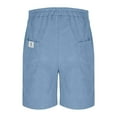 thumbnail image 3 of Havenre Mens Corduroy Shorts Casual Drawstring Elastic Waist Lightweight Summer Beach Shorts Loose Regular Fit Short Pants with Pockets Sky Blue L, 3 of 5
