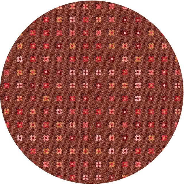 Ahgly Tapis d'Intérieur Lavable en Machine Carré Rouge Pamplemousse, 3 Pieds Carré