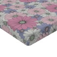 thumbnail image 4 of Ambesonne Floral Fitted Sheet, Overlapped Chamomiles Art, Queen Size, Soft Pink and Lavender, 4 of 5