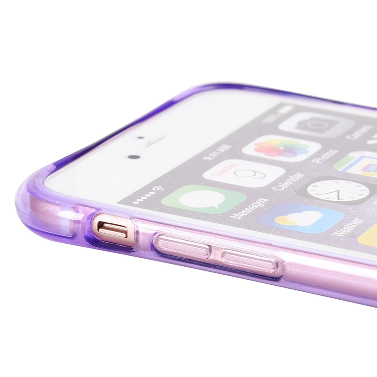 Sparkling Crystal Skin Case for Apple iPhone 6 Plus / 6S Plus With Drop Resistant , Shock Proof TPU Cover Casing (Purple)