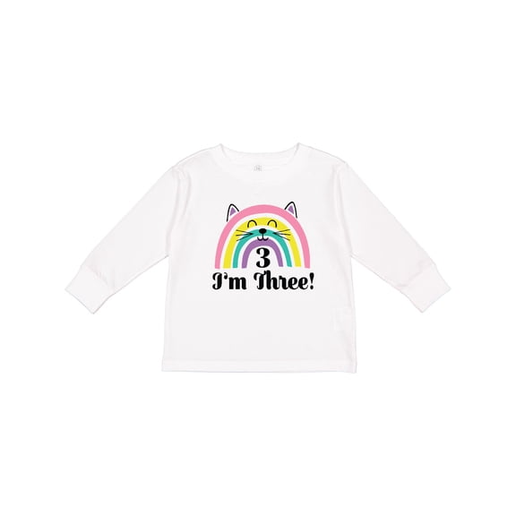 Inktastic 3rd Birthday Rainbow 3 Year Old Girl Girls Long Sleeve Toddler T-Shirt