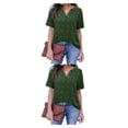 thumbnail image 2 of Blusa Qarigey Mujer Cuello en V Manga Corta Holgada Floral S M L XL XXL, 2 of 6