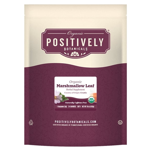 Positively Botanicals  Organic Marshmallow Leaf - Loose Leaf Botanical, 1 lb bag