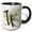 Black/White, variant on 3drose, Fancy Monogram Initial W on Green Tropical Leaves, 11oz Two-tone Yellow Mug