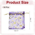 thumbnail image 2 of Uxcell Organza Bag, Sheer Heart Mesh Bags Drawstring Gift Bags Bulk Party Favor Bag Jewelry Pouches Light Purple-Gold 5" x 7", 2 of 6