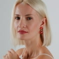thumbnail image 5 of Humble Chic Burgundy Earrings for Women - Formal Red Statement Earrings, 5 of 8