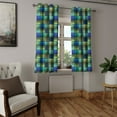 thumbnail image 2 of Ambesonne Colorful Grommet Curtain, Modern Geometric Bohem, 50" x 54", Blue Green, 2 of 6