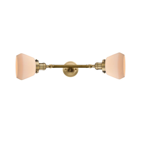 208L-BB-G171-LED-Innovations Lighting-Fulton-7W 2 LED Bath Vanity in Industrial Style-6.75 Inches Wide by 22.5 Inches High Brushed Brass Finish with