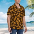 thumbnail image 6 of Uemuo Colorful Pineapple Printed Regular Fit Short Sleeve Casual Hawaiian Shirt for Men,Aloha shirt,Tropical shirt,Floral print shirt,Vacation Beach shirt-XX-Large, 6 of 9