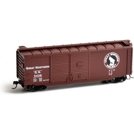 Ho Scale Double Door - Athearn HO Scale 40' Double Door Box Car Great Northern/GN (Rocky Logo) #3436