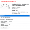 thumbnail image 2 of Rear Brake Shoe Set - Compatible with 1965 - 1969 Chevy Corvair 1966 1967 1968, 2 of 2