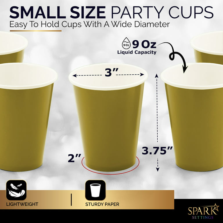 SparkSettings Disposable Paper Cups, 9 oz. Silver Paper Coffee Cups, Strong  and Sturdy Coffee Disposable Cups for Party, Wedding, Thanksgiving Day,  Christmas, Halloween Hot Cups, Pack of 51 