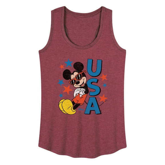 Disney - Americana - Mickey Sunglasses Usa - Women's Racerback Tank Top