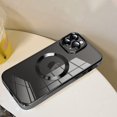 thumbnail image 3 of Magnetic Clear for iPhone 11 Pro Max Case with Camera Lens Protector [Compatible with MagSafe] Luxury Plating Bumper Soft TPU Shockproof Protective Slim Phone Cover for Women Girls-Black, 3 of 12