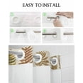 thumbnail image 5 of No Hook Shower Curtain with Snap in Liner, Summer Tropical Yellow Leaves Beige Texture Hotel Shower Curtains for Bathroom, Washable Shower Curtain Liner Set with Mesh Top Window, 72"x84", 5 of 6
