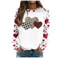 thumbnail image 2 of Foraging dimple Women's Casual Round Neck Long Sleeve Pullover Valentine's Day Printed T-shirt Top, 2 of 6
