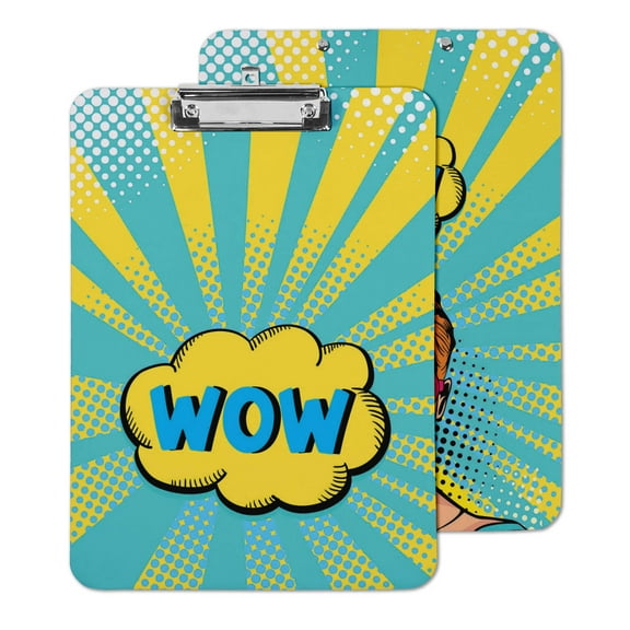 Inkdotpot Dry Erase Double Sided Clipboard Pop Art Printed Paperboard Clipboard With Free Marker & Duster