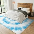 thumbnail image 2 of 4x8ft Blue Rug, Circular Pattern Watercolor Gradient Living Room Rug, Non Skid Washable Rugs For Bedroom Hallway Gaming Room Dining Table Classroom Hotel Lounge Outdoor, 2 of 7