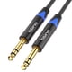 thumbnail image 1 of TISINO Cable TRS de 6,35 mm, trenzado de nailon de 6,35 mm, cable de audio equilibrado macho a macho, 1 of 10