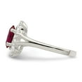 thumbnail image 4 of Sterling Silver Red Oval CZ Cluster Ring, 4 of 6