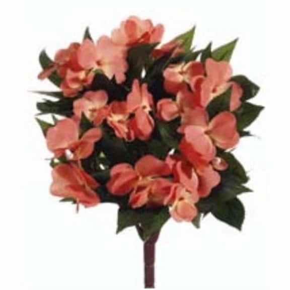 13.7 in. Guinea Impatiens Bushes Salmon- Case of 6