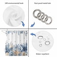 thumbnail image 4 of Blue Starfish Coastal Shower Curtain, Waterproof Shower Curtains for Bathroom, Eucalyptus Summer Nautical Shell Ocean Washable Fabric Bathtub Curtain Set Bath Decor with 12 Hooks 72"x78", 4 of 8