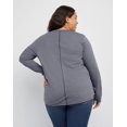 thumbnail image 3 of Hanes Originals Women's Tri-Blend Long-Sleeve T-Shirt (Plus Size) Athletic Navy PE Heather 2X, 3 of 4
