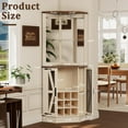 thumbnail image 7 of Farmhouse Corner Bar Cabinet, Modern Freestanding Wood Cabinet with Storage and Wine Holder, Tall Display Bar Cabinet with LED Lights and Mirror, White, 7 of 7