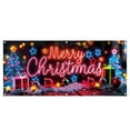 thumbnail image 1 of Pancarta fluorescente para puerta de garaje | Fiestas navideñas para celebraciones | Fondo fotográfico de Papá Noel de 157 x 71 pulgadas, 1 of 4