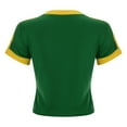 thumbnail image 2 of XIAOCHA Womens Trendy Crop Top Contrast Trim Brasil Graphic Tee Breathable Casual Vacation Shirt, 2 of 6