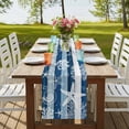 thumbnail image 4 of Table Runners 48 Inches Long Dress Scarves, Navy Blue Coastal Beach Farmhouse Kitchen/Dining Table Runner, Short Coffee Tablerunners, Nautical Starfish Coral Vintage Wooden 13x48 Inch, 4 of 9