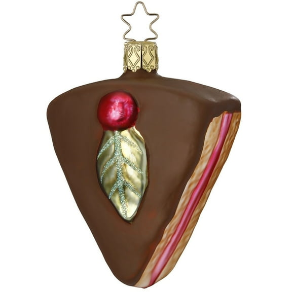 Inge Glas Chocolate Cake German Glass Christmas Ornament FREE BOX