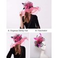 thumbnail image 2 of Women Organza Fascinator Hat Floral Tea Party Wedding Hat, 2 of 5