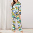 thumbnail image 2 of Pajama Sets for Women 2 Pcs, summer leopard Button Down Long Sleeve Sleepwear Lounge PJ Sets, 2 of 6