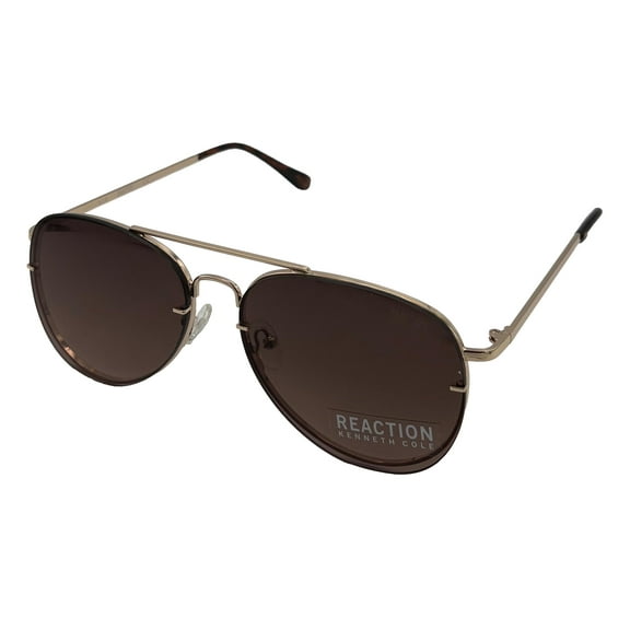 Kenneth Cole Reaction Gold Front Mount Mens Metal Sunglass Aviator, KC1354 32F