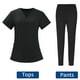 thumbnail image 4 of Conjunto de uniformes de enfermería para mujer perfecl Negro L, 4 of 8