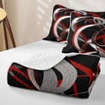 thumbnail image 4 of Homewish Swirl Lines Twin Quilt Set,Abstract Geometric Twin Coverlet Set,Red White,2pcs, 4 of 7