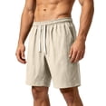 thumbnail image 5 of DODADAWANJ Men's Summer Shorts Lightweight Quick Dry Basketball Athletic Shorts Loose Elastic Waist Long Shorts with Drawstring Daily Wear Khaki L, 5 of 6