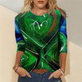 thumbnail image 1 of Hauts pour Femmes Été Mode Féminine Col Rond Imprimé T-shirt à Manches Longues Hauts Blouse Décontractée Ample Hauts Hauts pour Femmes Décontractés Été en Liquidation, 1 of 5