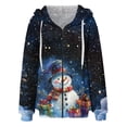 thumbnail image 6 of Women's Fashionable Casual Zippered Hooded Sweatshirt Jacket with Christmas Print and Drawstring, Furry Plush for Winter,Dark Blue,XL, 6 of 6