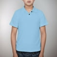 thumbnail image 2 of Teen Boys Polo Shirt Blue Tshirt Boys Rugby Button Down Shirt Short Sleeve Polo Boys Shirts for Boys 13-14 Years, 2 of 9